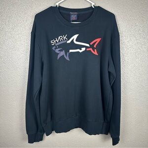 Paul & Shark Yachting Crewneck Sweatshirt Men’s L Black Shark Logo Long Sleeve